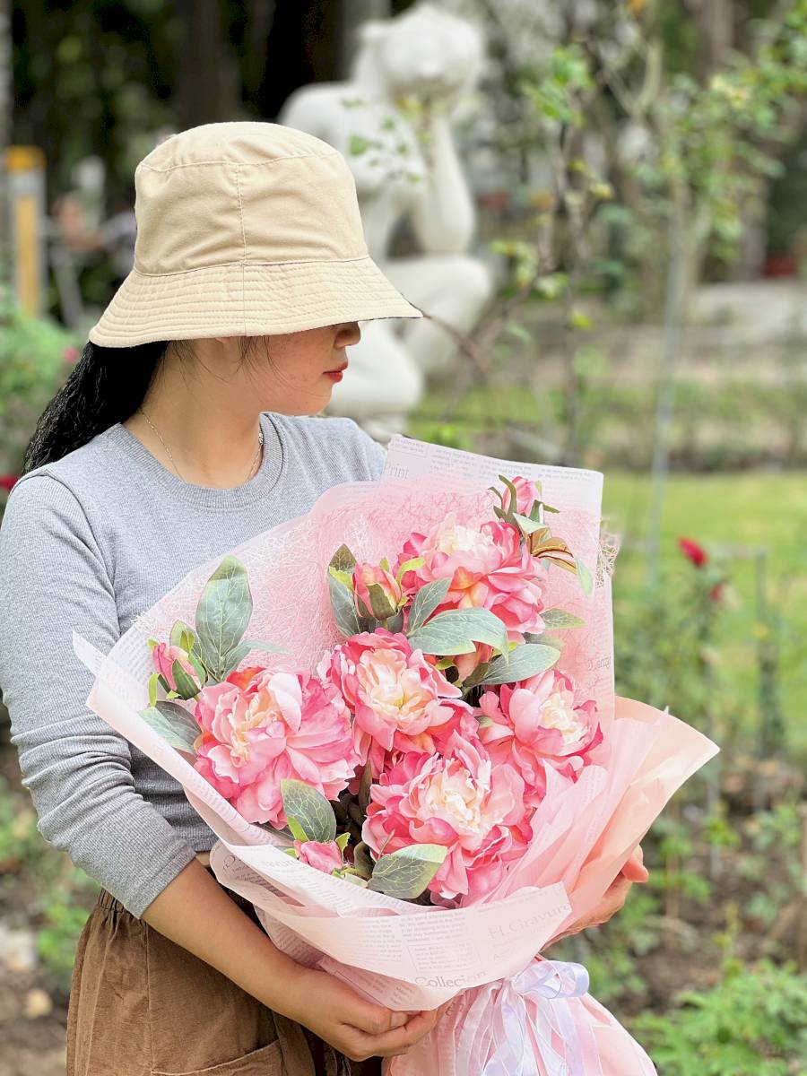 HL-368 Hoa mẫu đơn lụa 